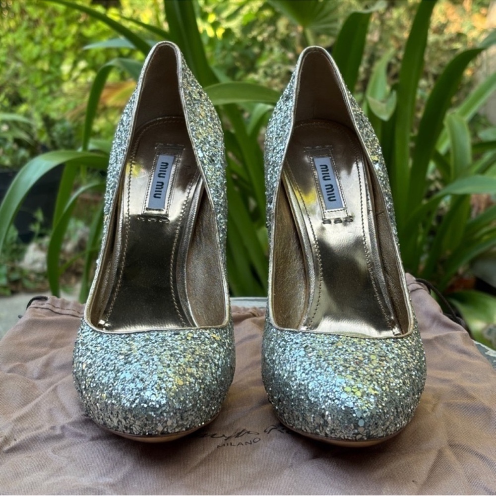 Miu Miu glitter sparkly pumps - Picture 2 of 7